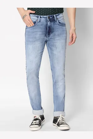 HJ HASASI Men Blue Heavy Fade Stretchable Regular Fit Jeans