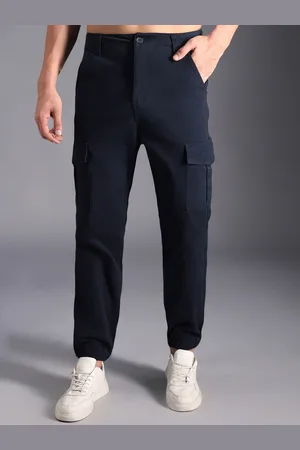 High Star Men Relaxed Mid-Rise Cargos Trousers
