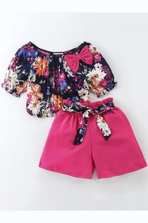 CrayonFlakes Girls Printed Top With Shorts