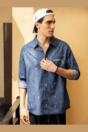 Bewakoof Geometric Printed Oversized Cotton Shirt