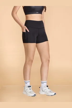 KICA Women High Waisted Booty Shorts With 2 Side Pockets For Dance And Training