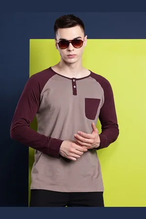 HANCOCK Men Colourblocked Pure Cotton Pocket T-shirt