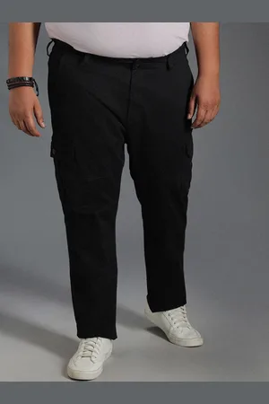 High Star Men Relaxed Straight Leg Cotton Cargos Trousers