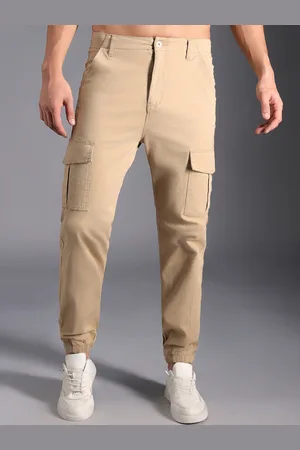 High Star Men Relaxed Mid-Rise Cargos Trousers