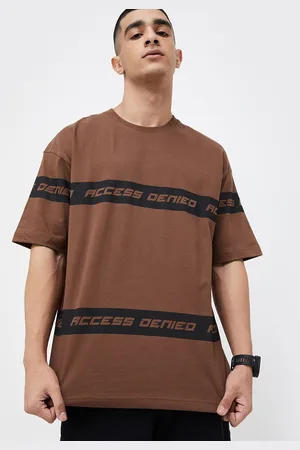 Lifestyle Typography Printed Round Neck Cotton Oversized T-shirt