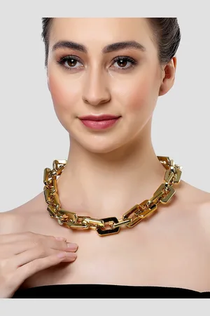 karatcart Gold-Plated Lightweight Link Necklace