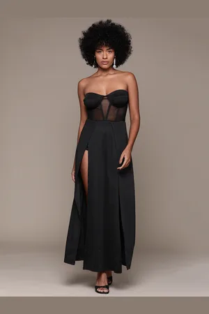 Bebe Strapless A-Line Maxi Dress