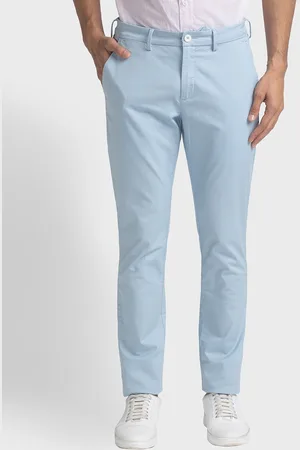 ColorPlus Men Textured Self Design Slim Fit Chinos Cotton Trousers