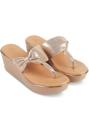 Tresmode Open Toe Wedge Heels With Bow