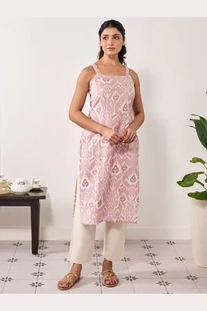 anayna Ethnic Motifs Printed Thread Work Cotton A-Line Kurta