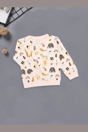MeeMee Girls Conversational Printed Cotton Pullover