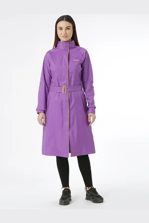Zeel Women Purple Solid Rain Jacket