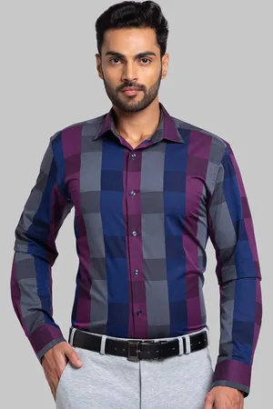 Park Avenue Buffalo Checked Slim Fit Cotton Opaque Formal Shirt