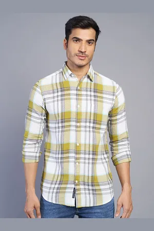 JADE BLUE Men Slim Fit Tartan Checks Opaque Checked Casual Shirt