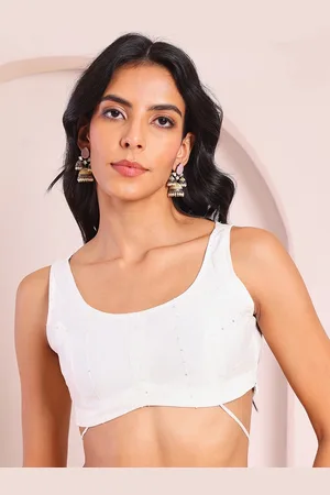Saaki Embroidered Sequined Silk Saree Blouse