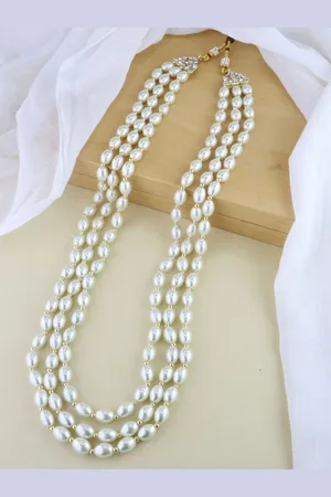 I Jewels Men Gold-Plated Stone Studded & Beaded Layered Necklace