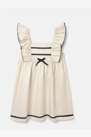 Benetton Square Neck Sleeveless Ruffles Fit & Flare Dress