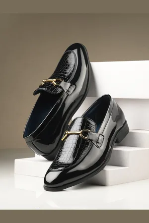 House of Pataudi Men Textured Slip On Formal Loafers
