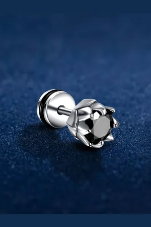 Peora Men Silver-Plated Contemporary Studs Earrings