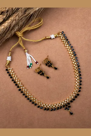 StileAdda Gold Plated American Diamond Jewellery Set