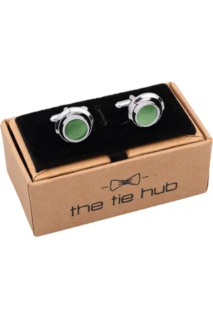 The Tie Hub Men Green Stone Cufflink