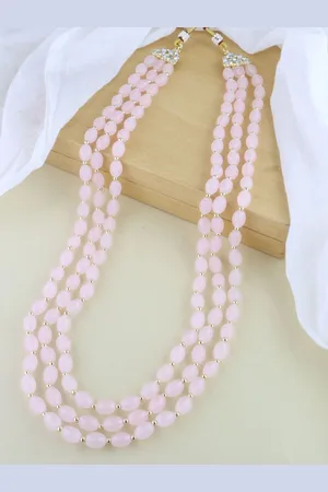I Jewels Men Gold-Plated Stone Studded & Beaded Layered Necklace