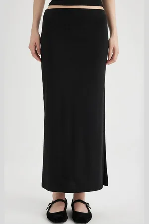 DeFacto Ribbed A-Line Maxi Skirt