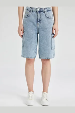 DeFacto Women Washed Pure Cotton Denim Shorts