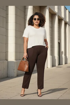 BlissClub Women Smart Straight Fit High-Rise On The Go Straight Pants With Pintuck Design