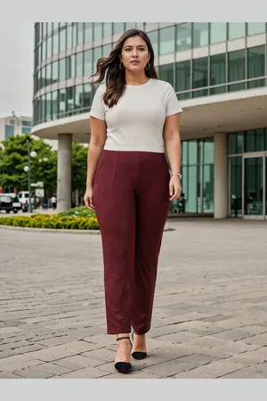 BlissClub Women Smart Straight Fit High-Rise On The Go Straight Pants With Pintuck Design
