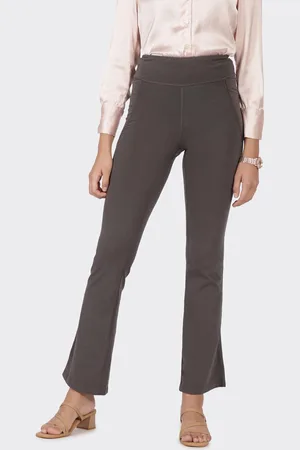 BlissClub Women High Waist Groove In Cotton Flare Track Pants