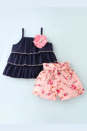 CrayonFlakes Girls Printed Top With Shorts