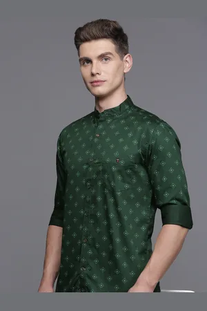 Louis Philippe Ethnic Motifs Printed Super Slim Fit Opaque Pure Cotton Casual Shirt