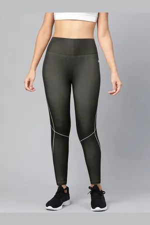 Reebok Women Charcoal Grey Meet You There 7/8 Paneled Tights