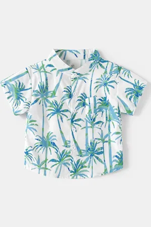 Stylecast Boys Floral Short Sleeves Mandarin Collar Cotton Opaque Printed Casual Shirt