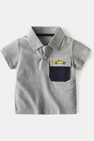 Stylecast Boys Polo Collar Neck Pocket Pure Cotton Tshirt