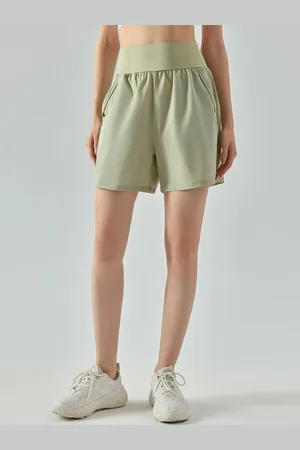 JC Collection Women Loose Fit Rapid-Dry High-Rise Sports Shorts