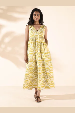 trueBrowns Ethnic Motifs Print Fit & Flare Midi Dress