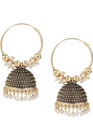 Keviv Gold-Plated Contemporary Jhumkas