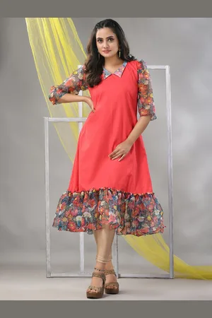Charukriti Shirt Collar Cotton A-Line Midi Dress
