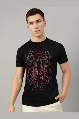 Free Authority Men Spiderman Printed Round Neck Cotton T-shirt