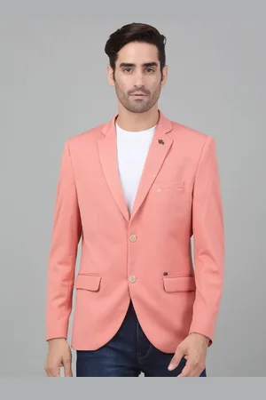CANTABIL Self Design Notched Lapel Collar Single-Breasted Slim Fit Casual Blazer