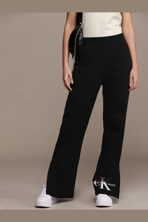 Calvin Klein Women Pure Cotton Flared Fit Mid-Rise Track Pants