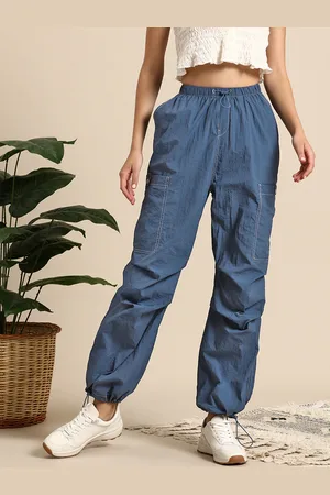 Mast & Harbour Women Contrast Stitch Jogger Style Cargos Trousers
