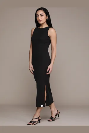 Calvin Klein Sleeveless Ribbed Sheath Midi Dress
