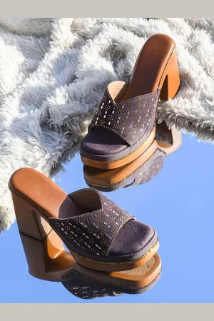 TRY ME Embellished Open Toe Platform Heels