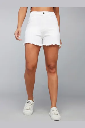 DOLCE CRUDO Women High-Rise Casual Denim Shorts