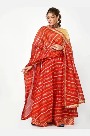 Silvermerc Designs Leheriya Printed Ready to Wear Lehenga & Unstitched Blouse With Dupatta
