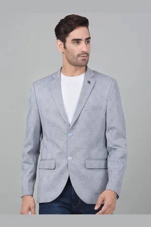 CANTABIL Checked Notched Lapel Collar Single-Breasted Slim Fit Casual Blazer