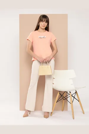Chemistry Women Typography Printed Round Neck Half Sleeves T-shirt